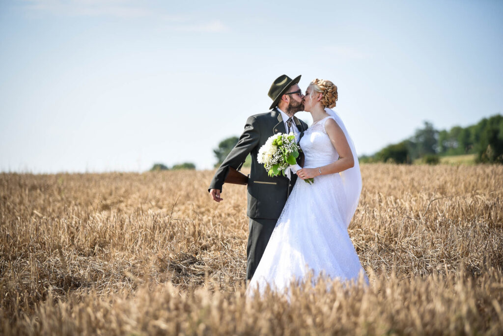 married couple on the field